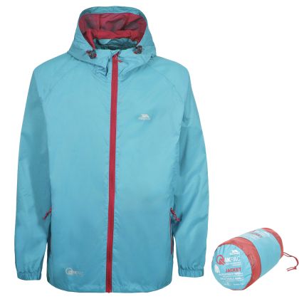 Trespass Qikpac Adults Waterproof Packaway Jacket in Light Blue