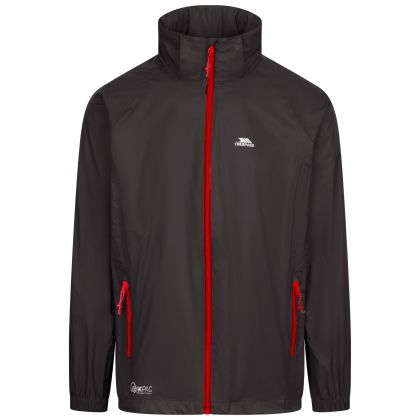 Trespass Unisex Packaway Jacket Qikpac X in BLACK/RED