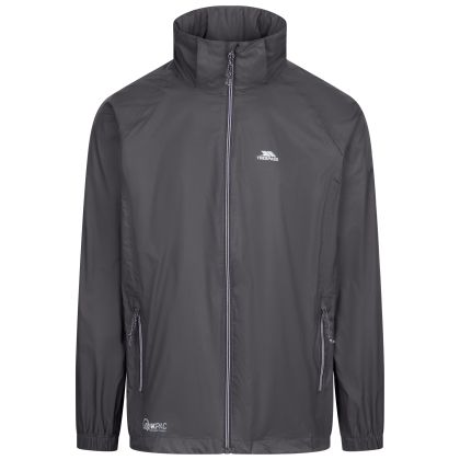 Qikpac X Adults' Waterproof Packaway Jacket in Grey, Front view on mannequin