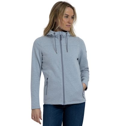 Womens Casual Hooded Top Raniya In Cool Blue, Back view on mannequin