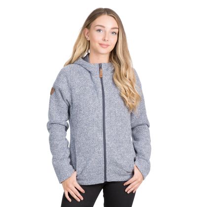 Reserve Women's Fleece Hoodie in Blue, Front view on mannequin