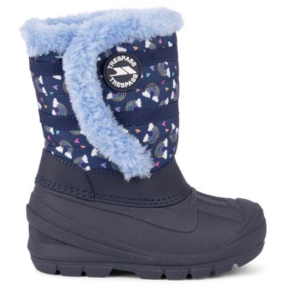 Kids Snow Boots Runa in Navy, Back view of footwear