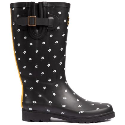 Trespass Womens Printed Wellies Samira in Camellia, Angled view of footwear