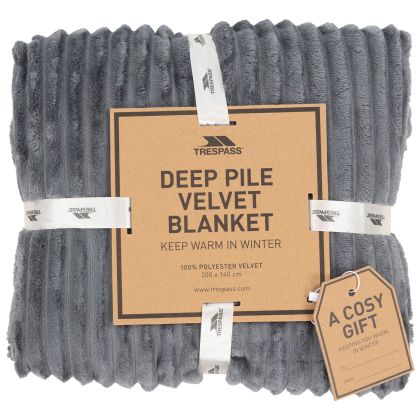 Deep Pile Velvet Blanket Sculpted in PALE GREY, Packed view