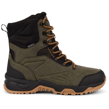 Mens Ankle Boots Serge in Khaki, Back view of footwear