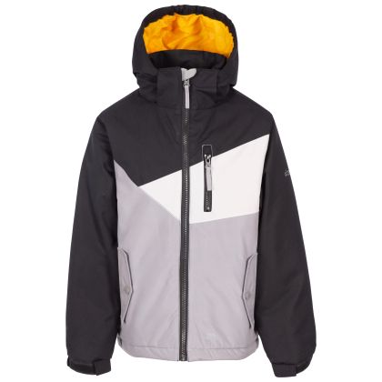 Trespass Kids Waterproof Jacket TP50 Smash in Grey, Front view on mannequin