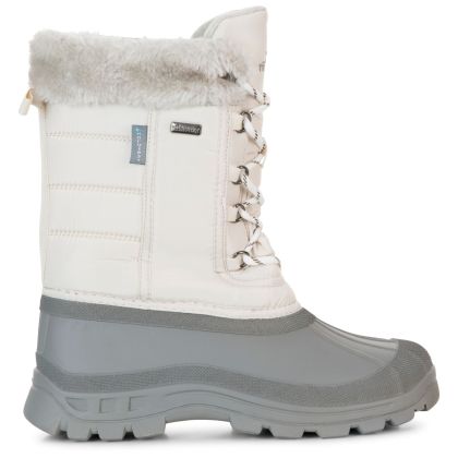 Stavra II Women's Fleece Lined Snow Boots in Cream, Front view of footwear