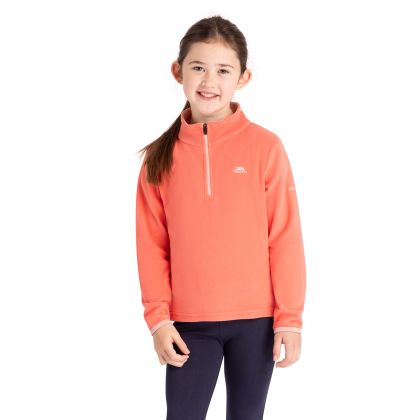 Kids Half Zip Fleece Sybil in Soft Orange