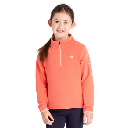 Kids Half Zip Fleece Sybil in Soft Orange
