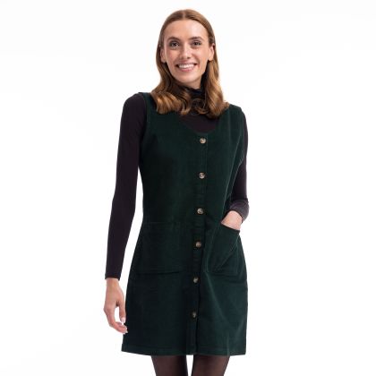 Womens Cordory Dress Tarissa in Dark Green