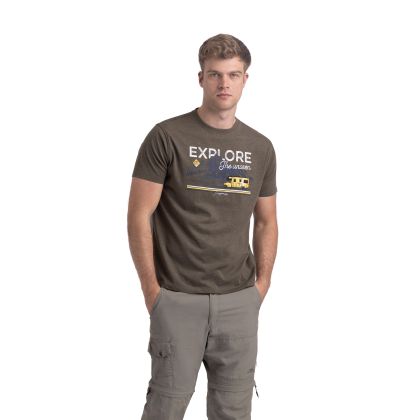 Mens Casual Printed T-Shirt Thelon in Marshland Marl