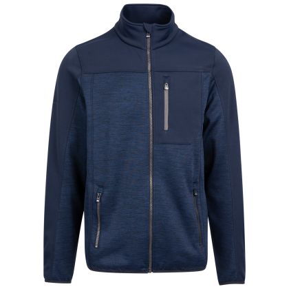 Trespass Men's Fleece Jacket AT200 Thornage in Navy Marl, Front view on mannequin