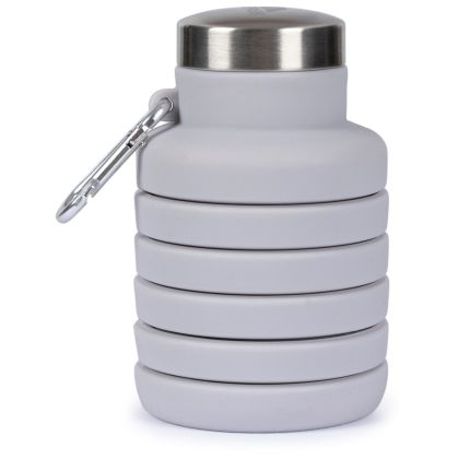 Folded Silicone Bottle With Caribiner Vavo in Grey