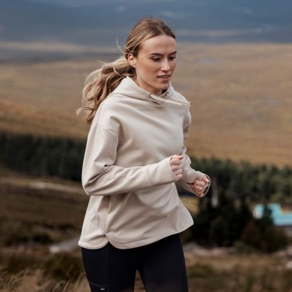 DLX Womens Hooded Top Hilde in Soft Stone